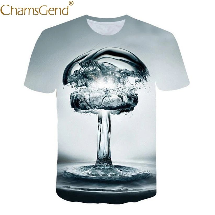 2019 Newest Harajuku Water Drop 3D Print Cool T shirt Men Short Sleeve