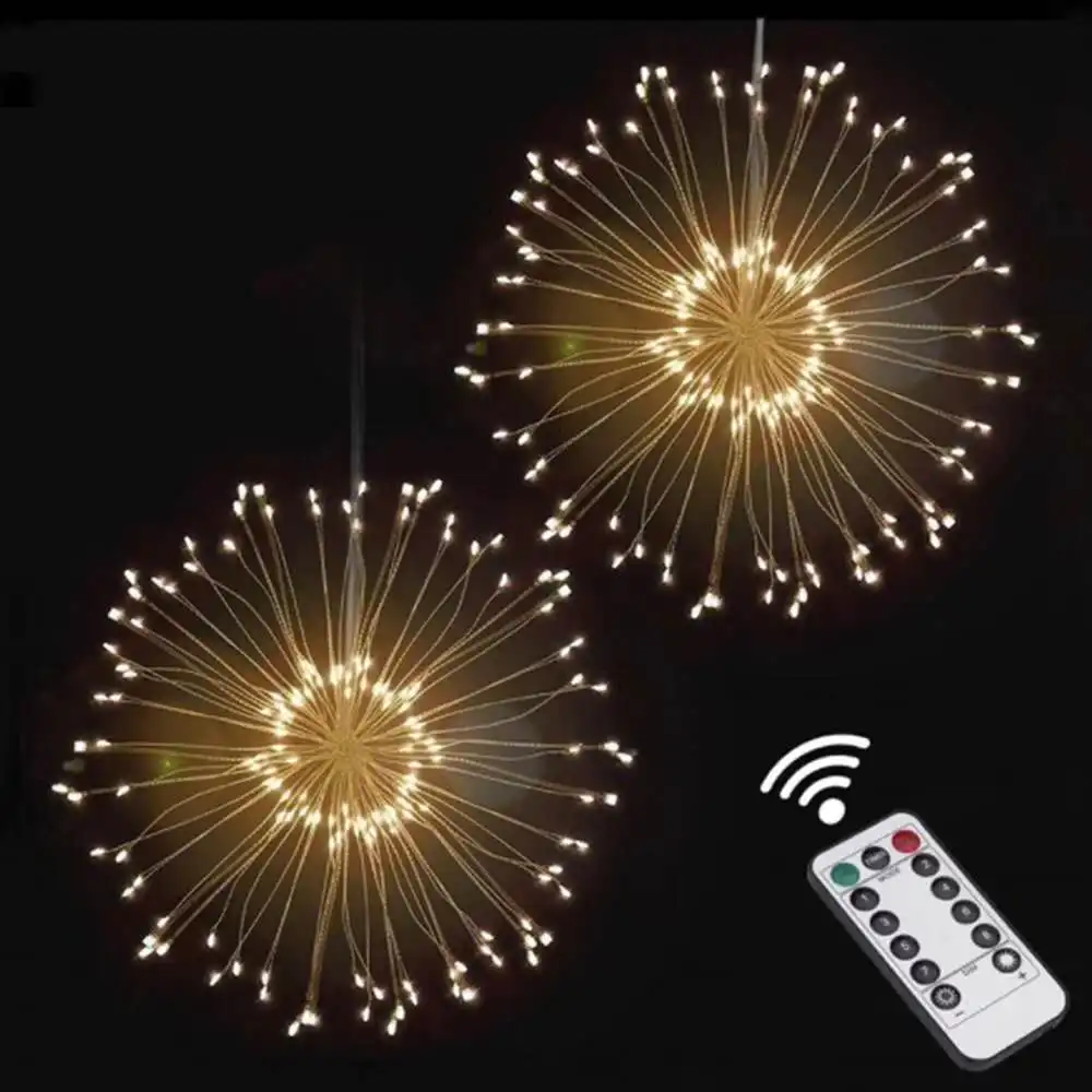 120 LED Starry String battery firework lights 8 modes Fairy Micro Copper Wire for Party Christmas Wedding holiday decor | Дом и сад