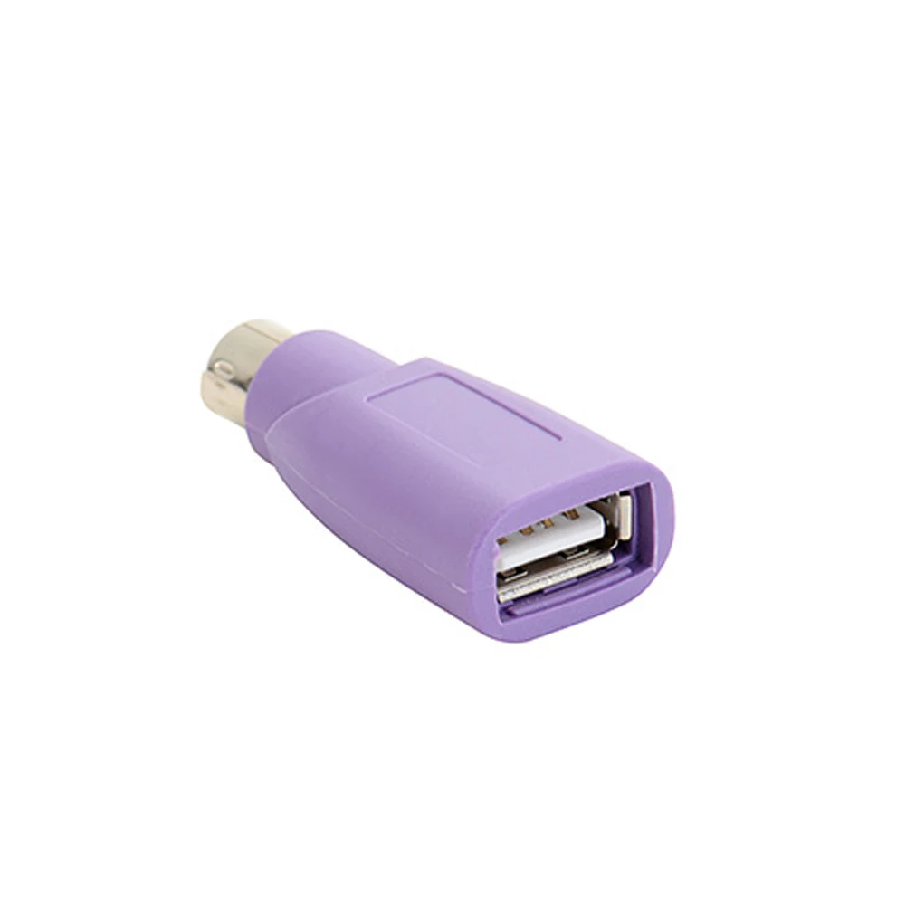 

Portable USB Female To PS2 Male Converter Adapter Keyboard Mouse Mini PVC Passive Replacement Durable Connectors Purple