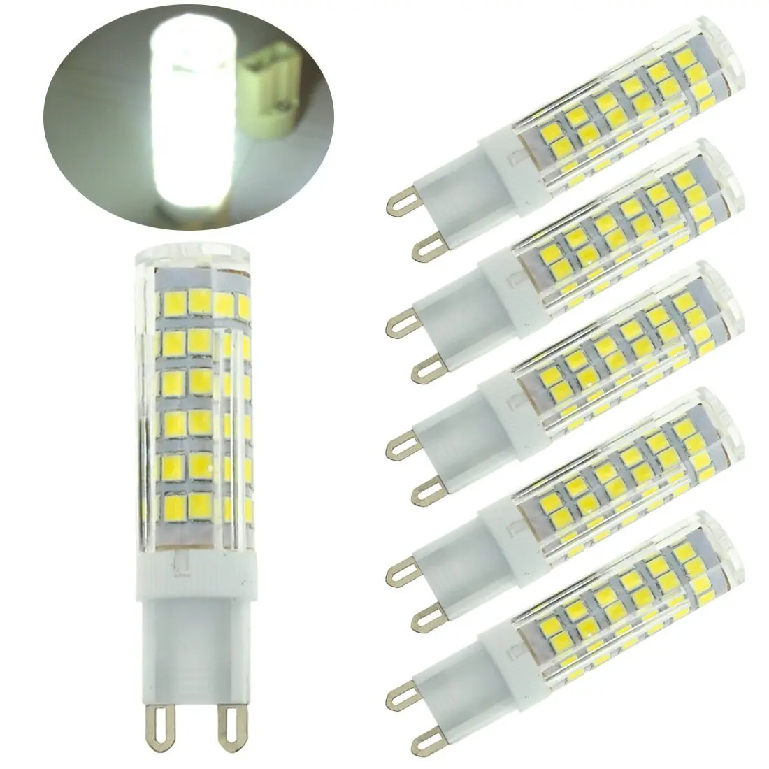 10pcs G9 Led Bulb 6000K 6W Replacement for 60W or 75W Halogen Lamp 500