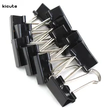 12 шт./лот, 19 мм, складные металлические зажимы, черные цветные зажимы, зажимы для офиса, школы, канцелярские принадлежности, скрепки для документов