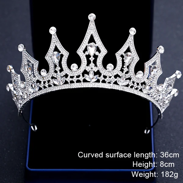 Модный серебряный с кристаллами ювелирные изделия для волос жемчужные Сияющие диадемы и короны роскошные королевские принцессы диадема свадебные аксессуары для волос - Окраска металла: HG331