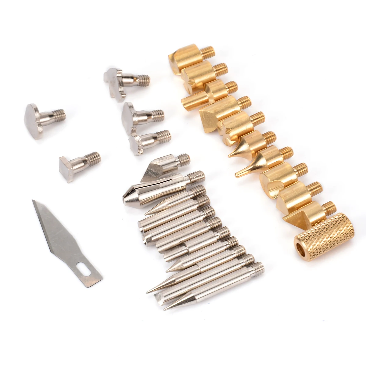 28pcs Wood Burning Pen Tips & Stencil Set Soldering Iron Tool Kit Carving Burner Pyrography Tool Mayitr