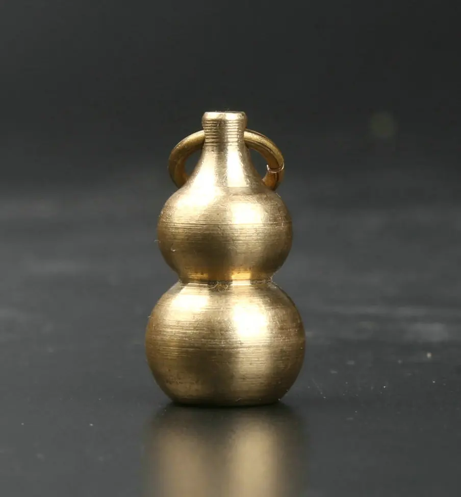 29MM Small Curio Chinese Bronze Cucurbit Gourd Fu Money Coin Wealth Pendant /'福/'