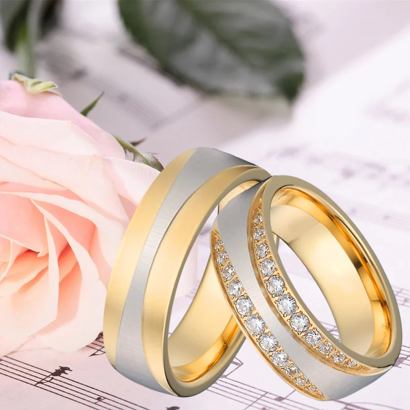 Mens Wedding Band Couple Rings Pair Bridal sets anillos anel bague 22pcs Cubic Zirconia Engagement Rings For Women (5)
