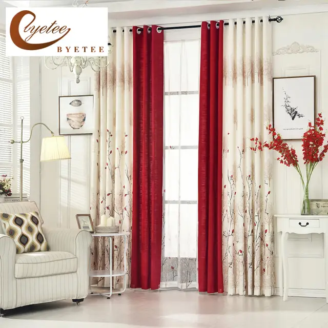 Us 10 8 40 Off Byetee Living Room Red Curtain Bedroom Curtain Garden Warm Cotton Finished Fabrics Linen Curtains Simple Pastoral Custom In