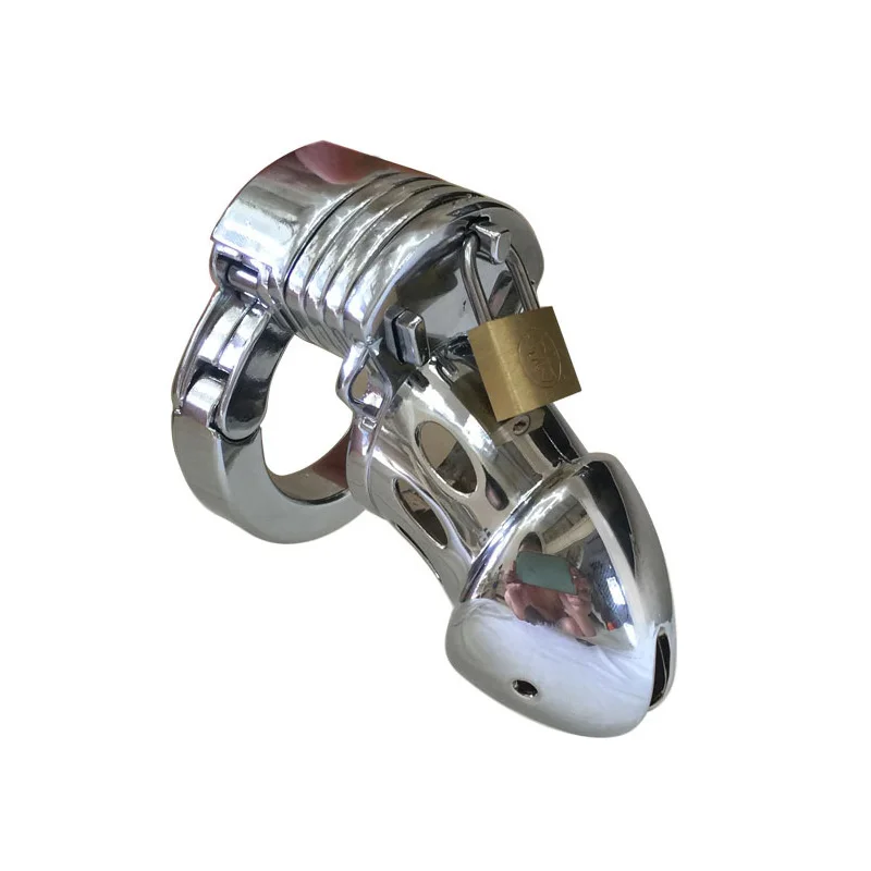 Male Chastity Holder Cage Device Adjustable Metal Cock Lock Ring Penis Cage Belt Sex Toy for Men