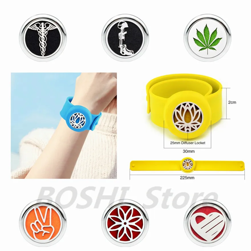 PC12 Repellent diffuser Bracelet 25mm Essential Oil Diffuser locket bangle 10Pads as kids gift | Украшения и аксессуары