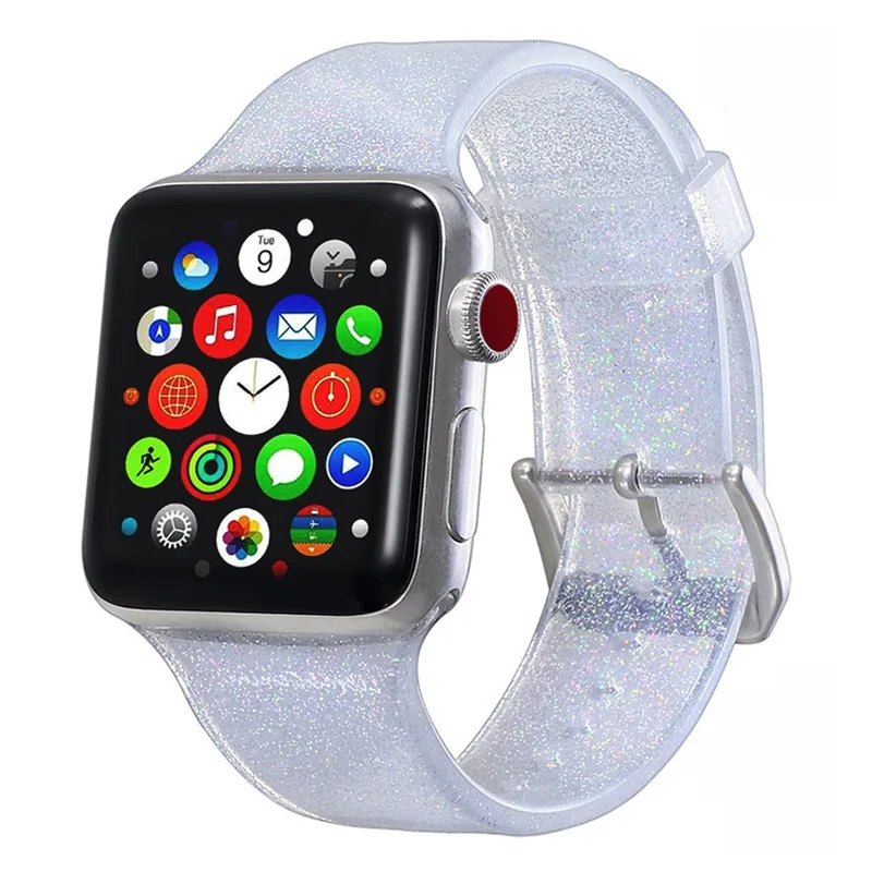 Ремешок для Apple Watch, 4 ремешка, 44 мм, 40 мм, correa, Apple Watch, 38 мм, iwatch, ремешок 42 мм, силиконовый браслет pulseira, 42, ремешок для часов, 4, 3, 2, 1 - Цвет ремешка: Silver