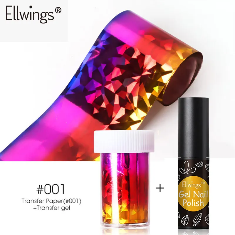 Ellwings набор переводных лаков для ногтей один стикер маникюрный гель для ногтей красочная бумага акриловый ложный гель клеевой Гель Инструменты для дизайна ногтей - Цвет: ZHG1134