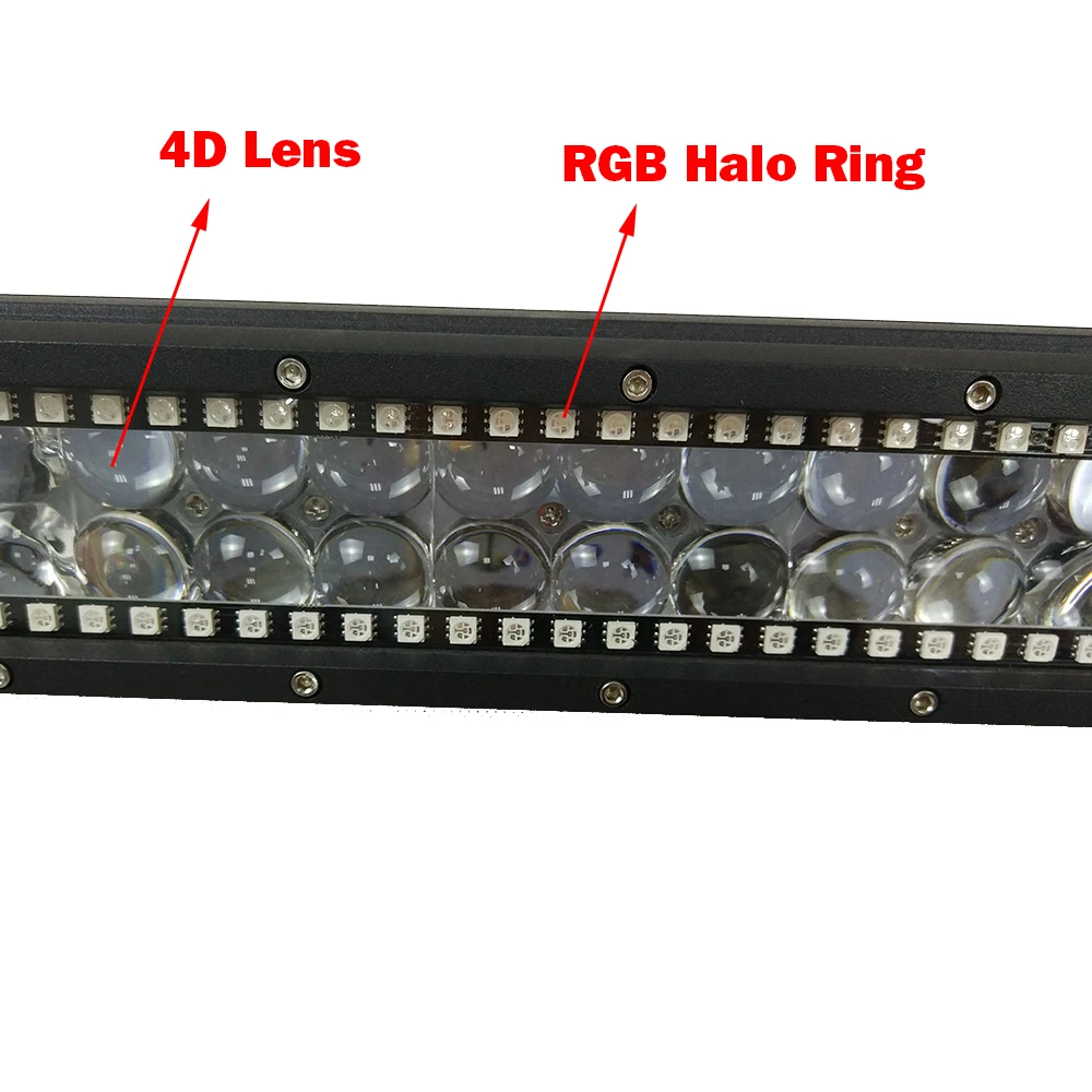 20 &quotдюймовый 4D 126 Вт светодиодный рабочий светильник бар W/RGB HALO меняющий цвет