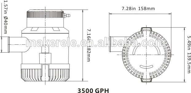 Морской насос MKBP-G3500-12/24 12/24V 3500GPH погружной водяной насос для воды, дешевые водяные насосы