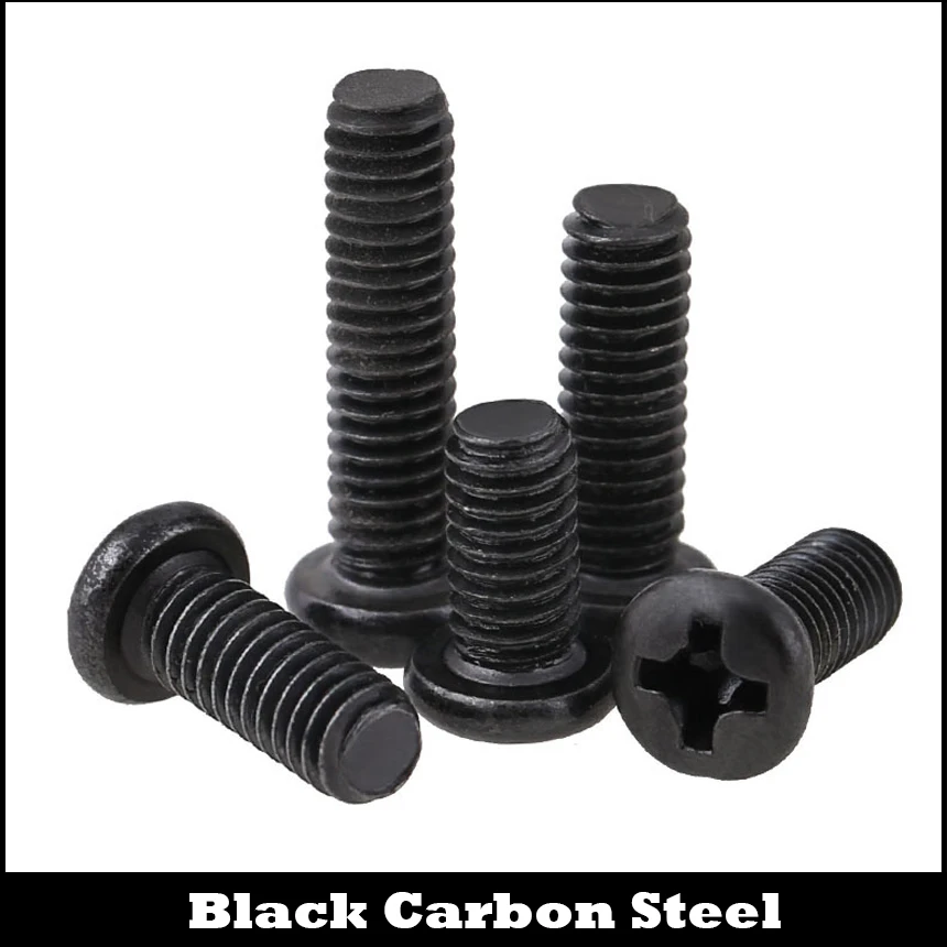 

M2.5 M2.5*8 M2.5x8 M2.5*10 M2.5x10 M2.5*12 M2.5x12 Black Carbon Steel DIN7985 Bolt Philips Cross Recessed Round Pan Head Screw