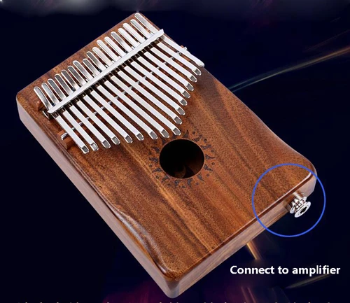 Абсолютно 17 клавиш Kalimba Mbira Calimba твердый акации «пианино для больших пальцев» Link динамик электрический датчик с сумкой+ кабель 3 м - Цвет: With EQ