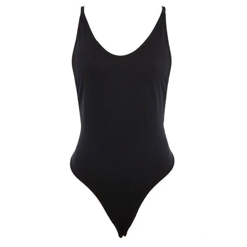 

Black Sexy Sleeveless Lingerie Stretch One-Piece Swim Bodysuit Leotard Tops Backless Jumpsuit Beachwear Bathing