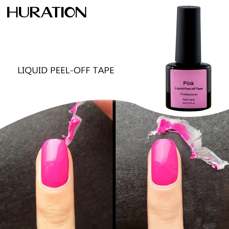 Huration Easy Clean DIY Manicure White Peel Off Liquid Tape Gel Nail Polish Finger Skin