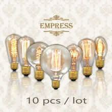 10pcs edison bulb dimmable 40w lampadina vintage gloeilamp e27 retro incandescent edison lamp ampoules decoratives lights bulb