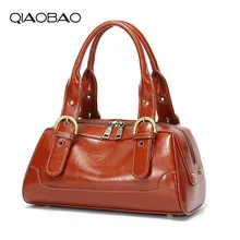 QIAOBAO женская сумка-тоут из натуральной кожи с регулируемой ручкой женская сумка из натуральной кожи Модная Кожаная сумочка для девочек