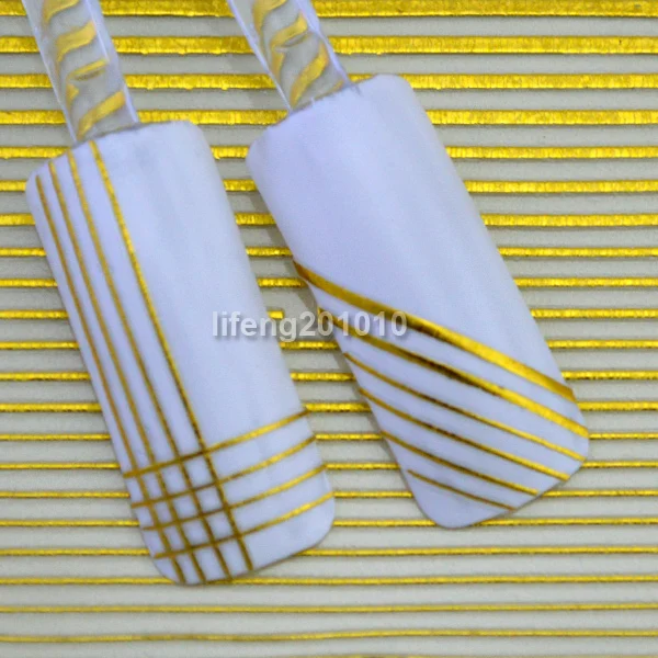 

Wholesale 3D Gold Nail Art Liner Stripe Sticker Decals For Nail Tips Decoration BLE041J