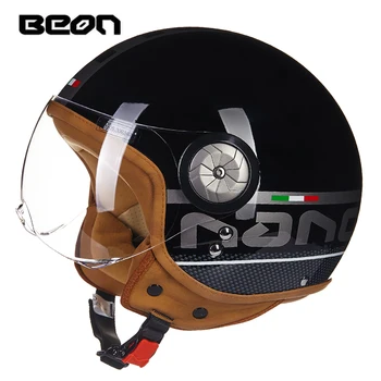 

BEON motorcycle helmet 3/4 open face retro helmet capacete DOT certified men and women cascos para moto half helmet