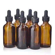 6 шт. 60 мл бутылка-капельница пустая Янтарная коричневая стеклянная пипетка для закапывания в глаза пипетки бутылки для Органических эфирных масел реагент жидкость для массажа