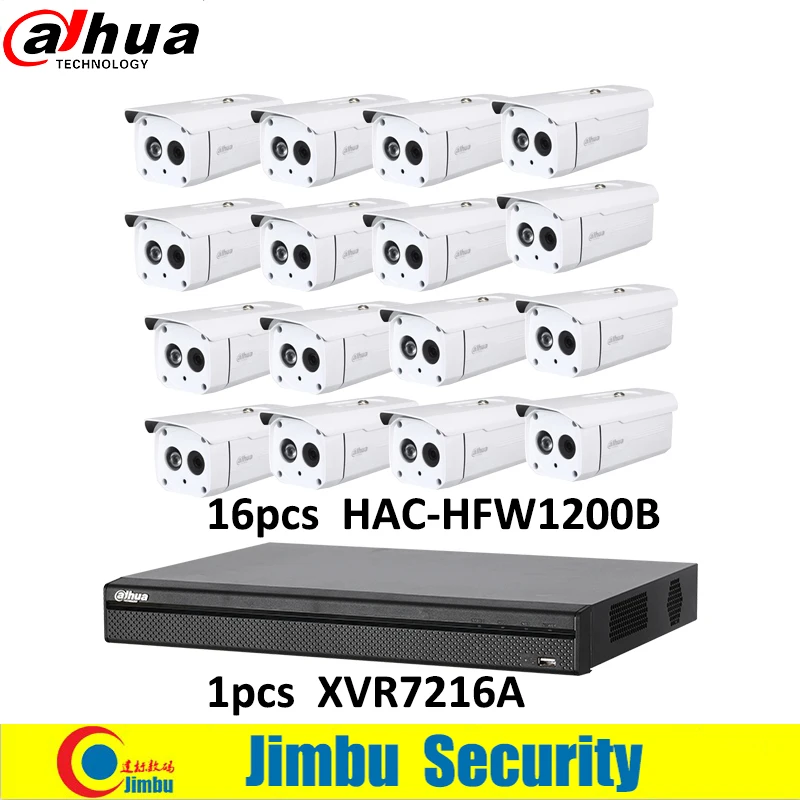 

Dahua HDCVI kit 108P system 16ch XVR7216A XVR Video Recorder & 16pcs HAC-HFW1200B 2MP HDCVI bullet camera surveillance system