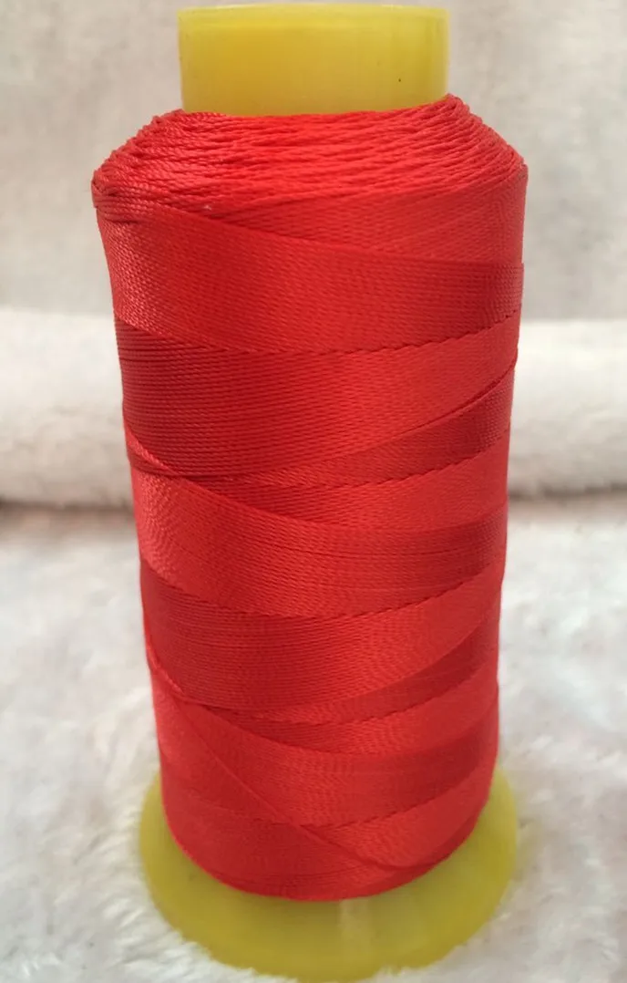 GQ002 0,45 мм 640 м длинная высокая прочность черный коричневый красный цвет полиэфирная нить для шитья кожи джинсовая ткань для шитья - Цвет: 7 red