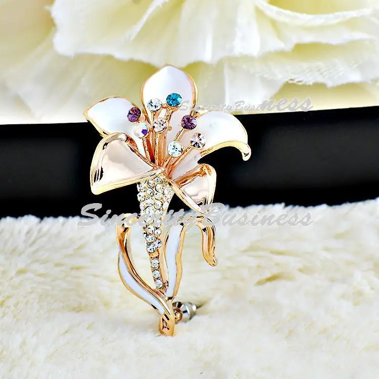 Exaggerated Lily Ear jackets,Elegant Lily Flower Earrings,New Fashion High Quality Punk earring, Factory Direct Price