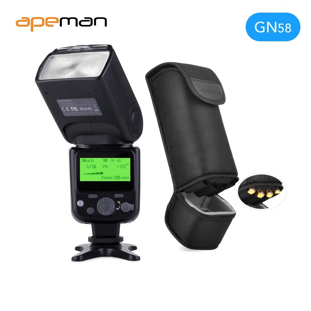 apeman Speedlite Flash for Canon Speedlight for Nikon Guide Number 58 LCD Display Compatible with Sony Panasonic Pentax camera on Aliexpress.com | Alibaba ...