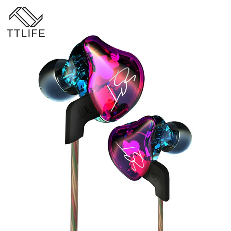 

TTLIFE Earphones Balanced Armature With Dynamic Earphone BA Driver Noise Cancelling Earbuds With Mic Replacement Cable Earpiece