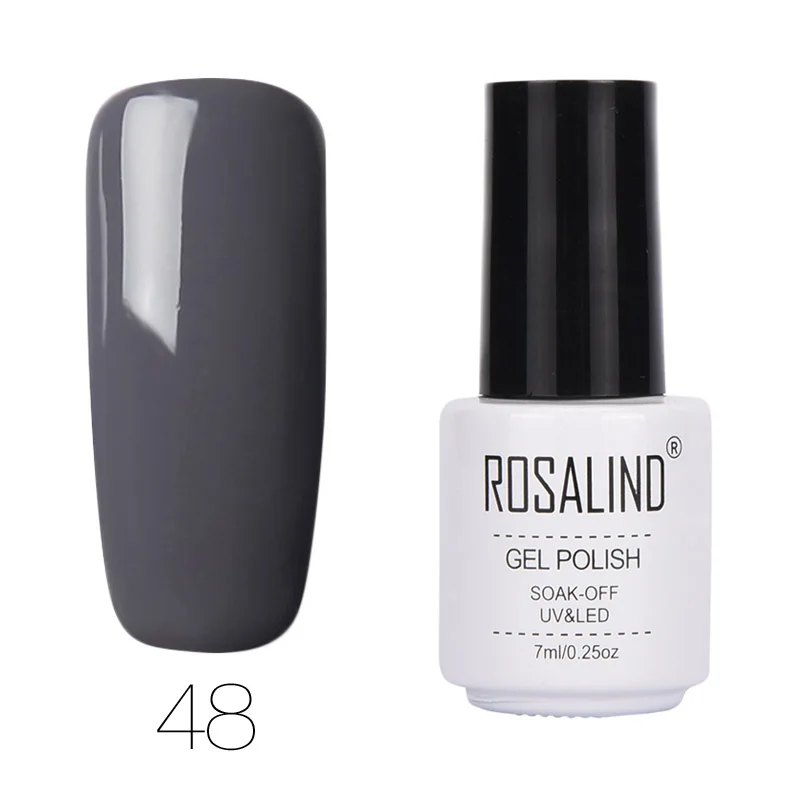 ROSALIND 7ML Gel Varnish Hybrid Nails Art Vernis Semi Перманентный гель для ногтей для ногтей для маникюра Замачивание верхнего базового белого геля - Цвет: 48