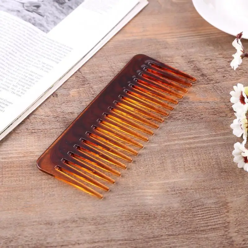 Широкая зубная расческа, коричневая пластиковая большая широкая расческа для волос, уход за волосами, инструменты для укладки, расческа, расческа для волос, инструменты для ухода за стилистом