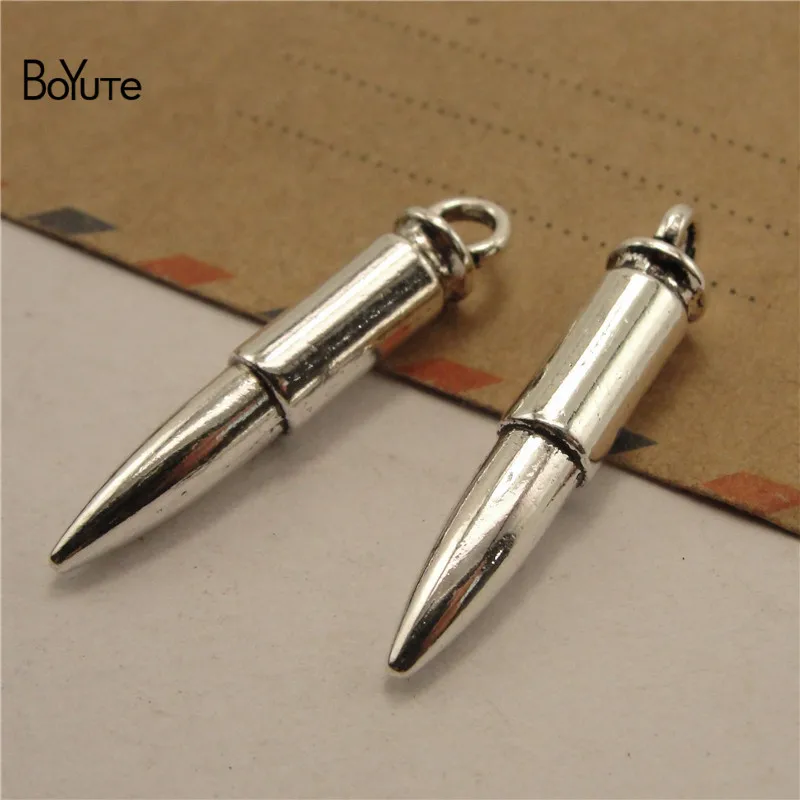 BoYuTe (50 PiecesLot) Metal Alloy 3312MM Bullet Pendant Charms Diy Hand Made Jewelry Accessories (6)