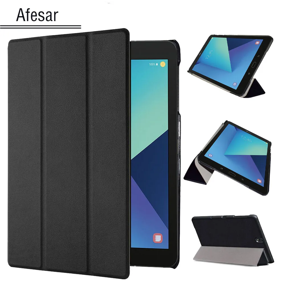 Lowered Case Folio-Cover Slim-Light Galaxy Tab Sm T820 Samsung Stand Afesar for S3 T825 Flip KyVzVrW1