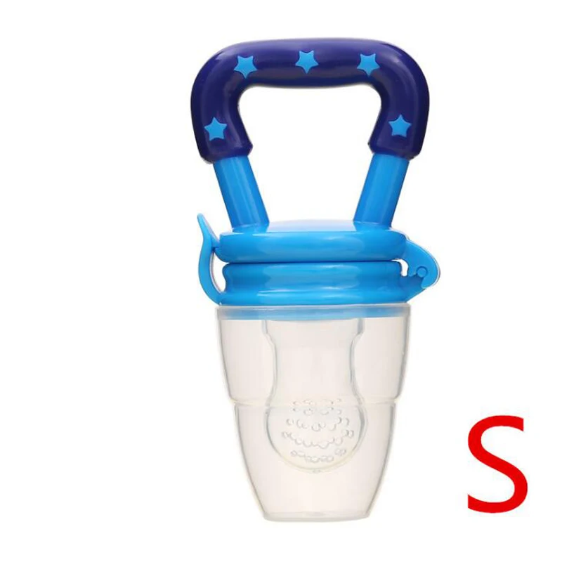 Малыш зубной прорезыватель для малышей соска форма фрукты укус Силиконовые Прорезыватели игрушки безопасность кормушка игрушки подарки для 4-18 м детские - Цвет: BlueS