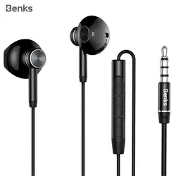 Benks Professional HiFi наушники проводные 3,5 мм тяжелый бас качество звука Музыка Спорт гарнитура для iPhone Xiaomi samsung