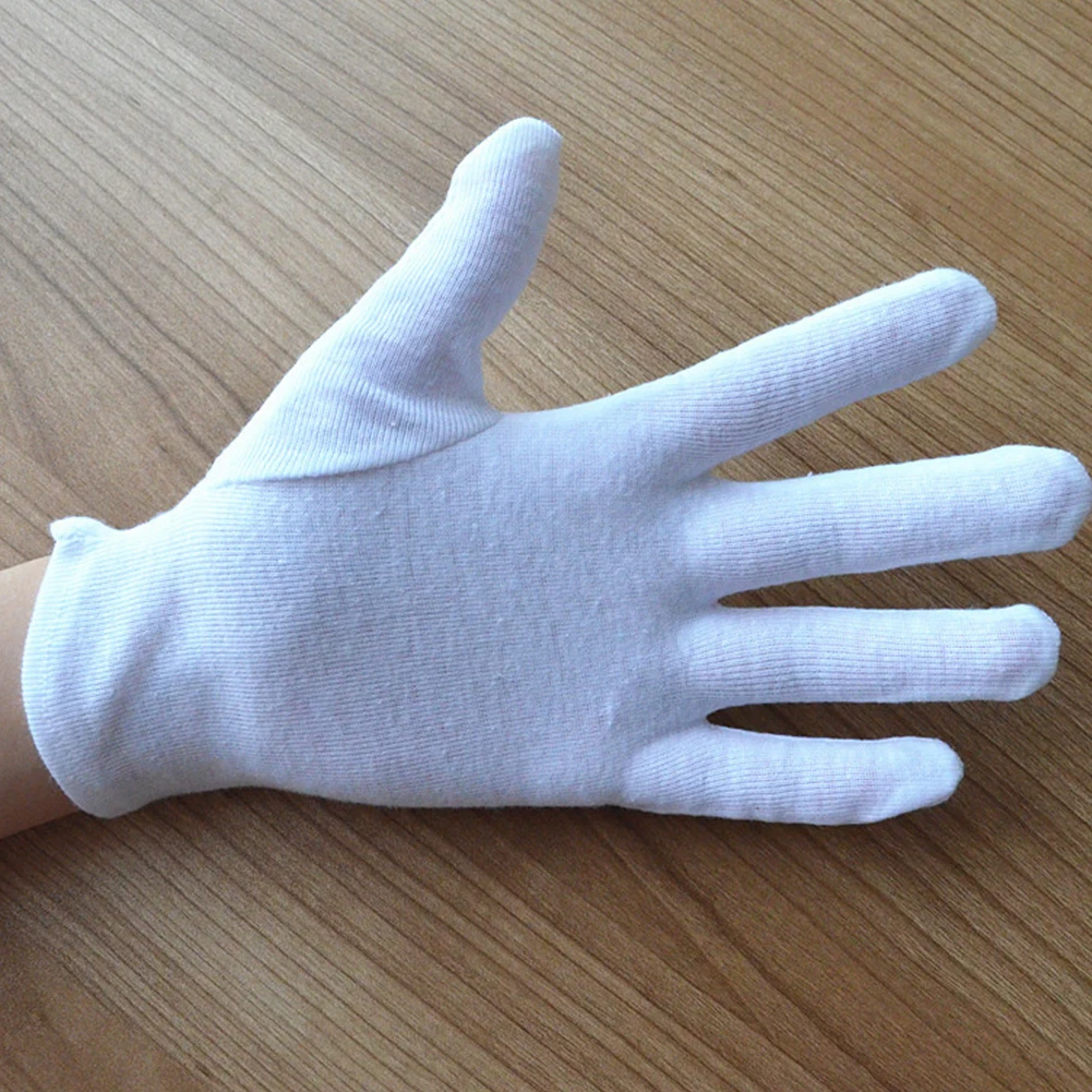 6 пар износостойких сервировочных перчаток из смесей хлопка, защита рук, рабочая защита от пота, нескользящий маникюр