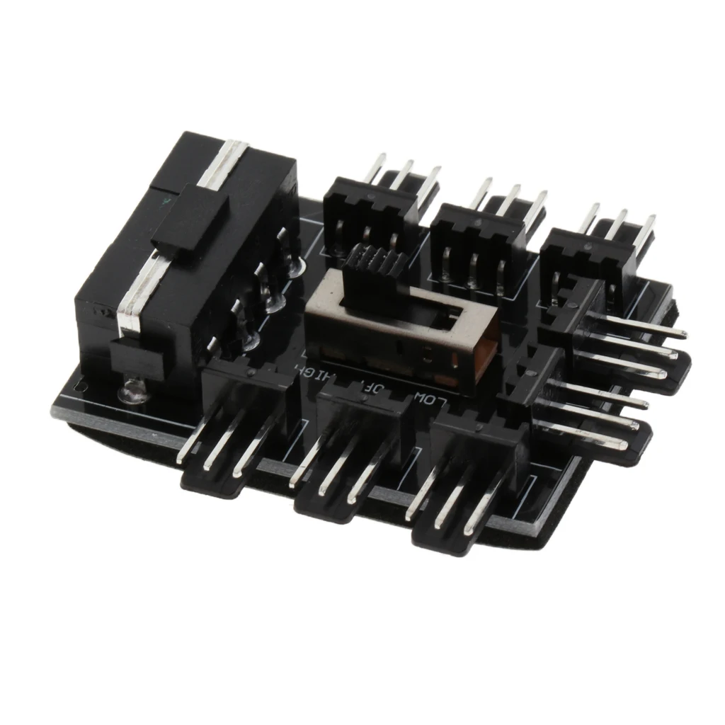 Computer Cooling 4 Pin Fan Controller Fan Hub Governor With 3 Level Switch Cooling Fan Controller Fan Hub