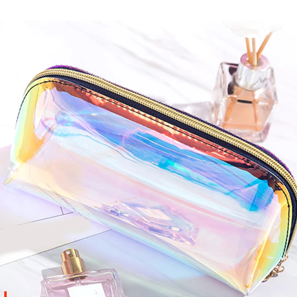  TPU Fashion Waterproof Transparent Bag Zipper Clutch Women Travel Case Pouch Casual Storage Cosmeti