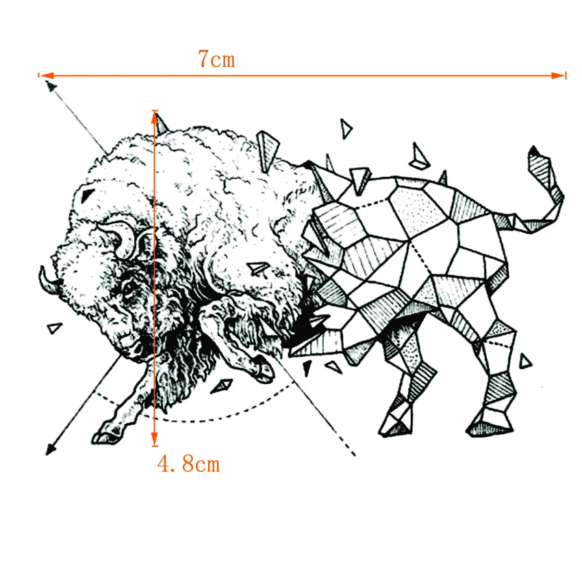 Resurrection Bull водонепроницаемые Временные татуировки стикер хна тату боди-арт бак Поддельные Татуировки Flash Tatuaje