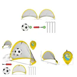 Недавно 2 шт футбол футбольные ворота с сеткой комплект набор складной Training цель защитная сетка дети Крытая Детские игрушки, игры на