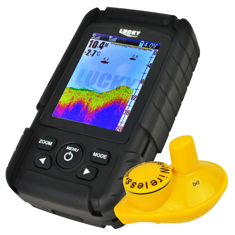

LUCKY FF-718LIC-W Wireless Portable Colored Fish Finder 45M/148Feet Sonar Depth Waterproof Ocean River Lake