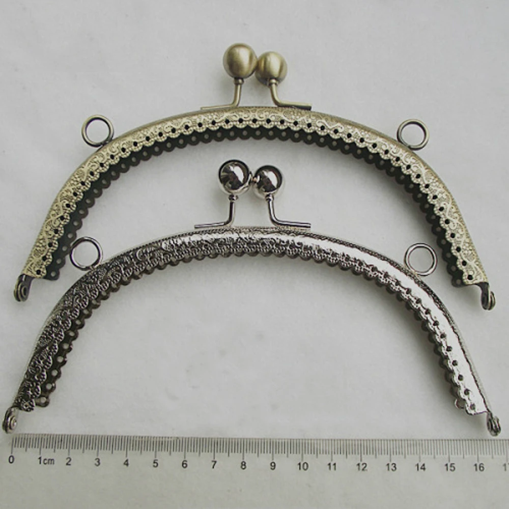 

16.5cm knurling purse frame kiss buckle women DIY coin bag making metal clasp