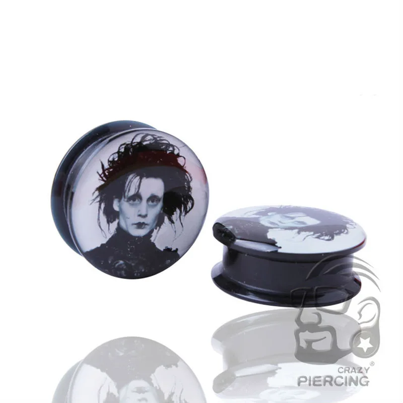 

Edward Scissorhands Screw Ear Plug Flesh Tunnel Ear Gauge Expander Acrylic Body Piercing Jewelry