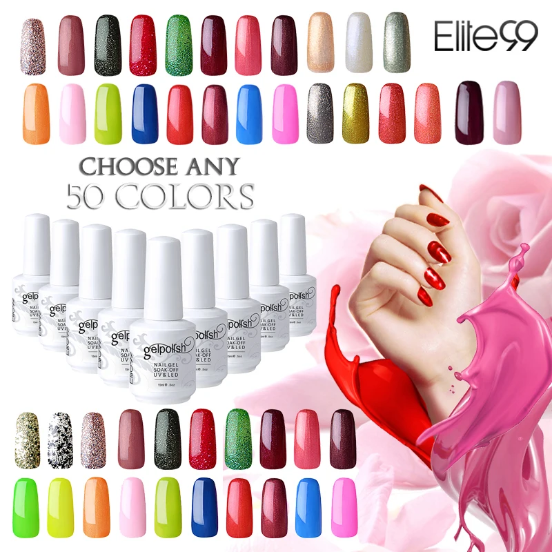 Elite99 Gelpolish UV Curing Soak Off Nail UV Gel Varnishes Color Nails