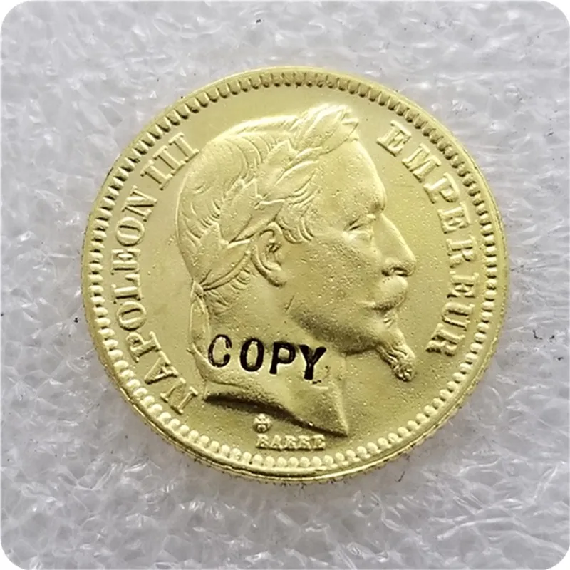1865 Франция золото 20 Франковская Монета КОПИЯ памятные монеты-копии монет медаль коллекционные монеты