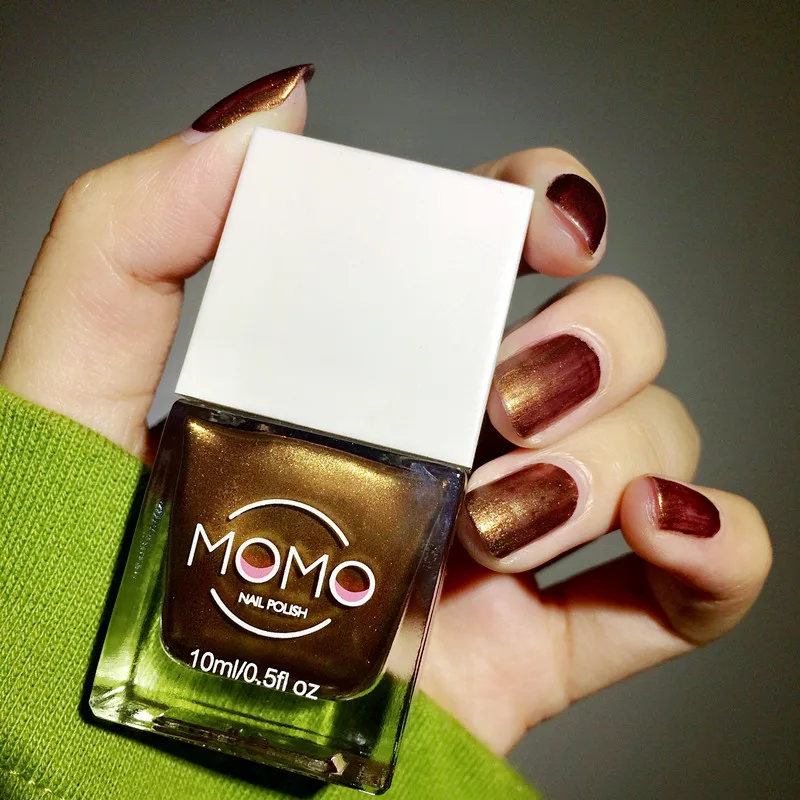 

MOMO 10ml Nail Polish Pure Color Normal Lacquer Long Lasting Super Shiny Regular Nail Varnish Natural Polish No UV Lamp