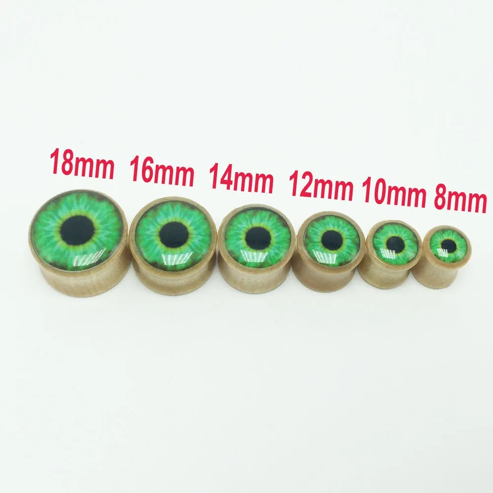 1piece fashion wooden ear plugs gauge kits mixed size 8mm-18mm oil drip eyes body piercing jewelry free shipping for men women00