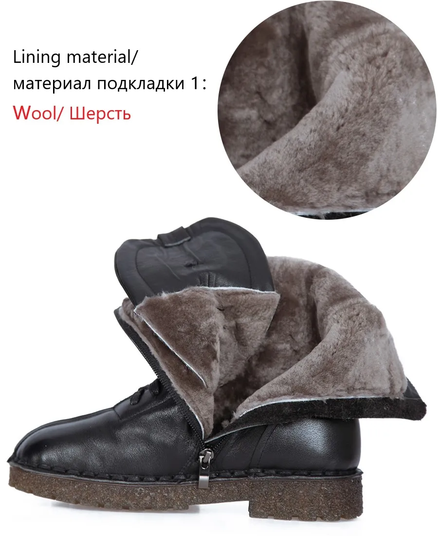 BELISS winter boots women 2018 fashion soft genuine leather warm wool snow boots platform woman mid calf waterproo (27)