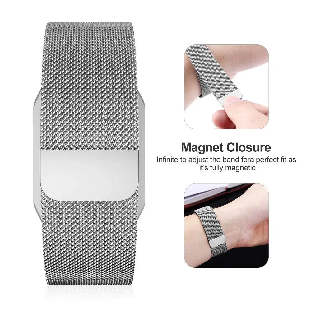 GXV Stainless Steel Milanese Magnetic Fitbit Ionic Replacement Sprot Strap Accessories for Ionic Fitbit Smart Watch Women Men